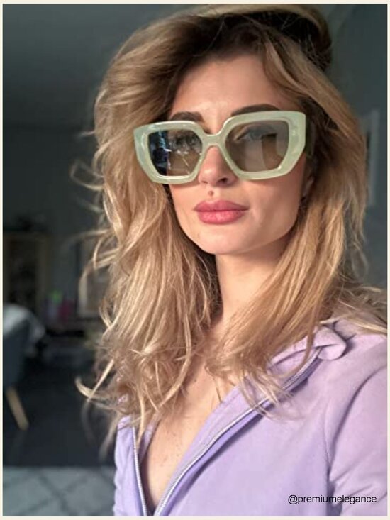 Oversized Square Sunglasses Thick Frame UV400 Protection Unisex